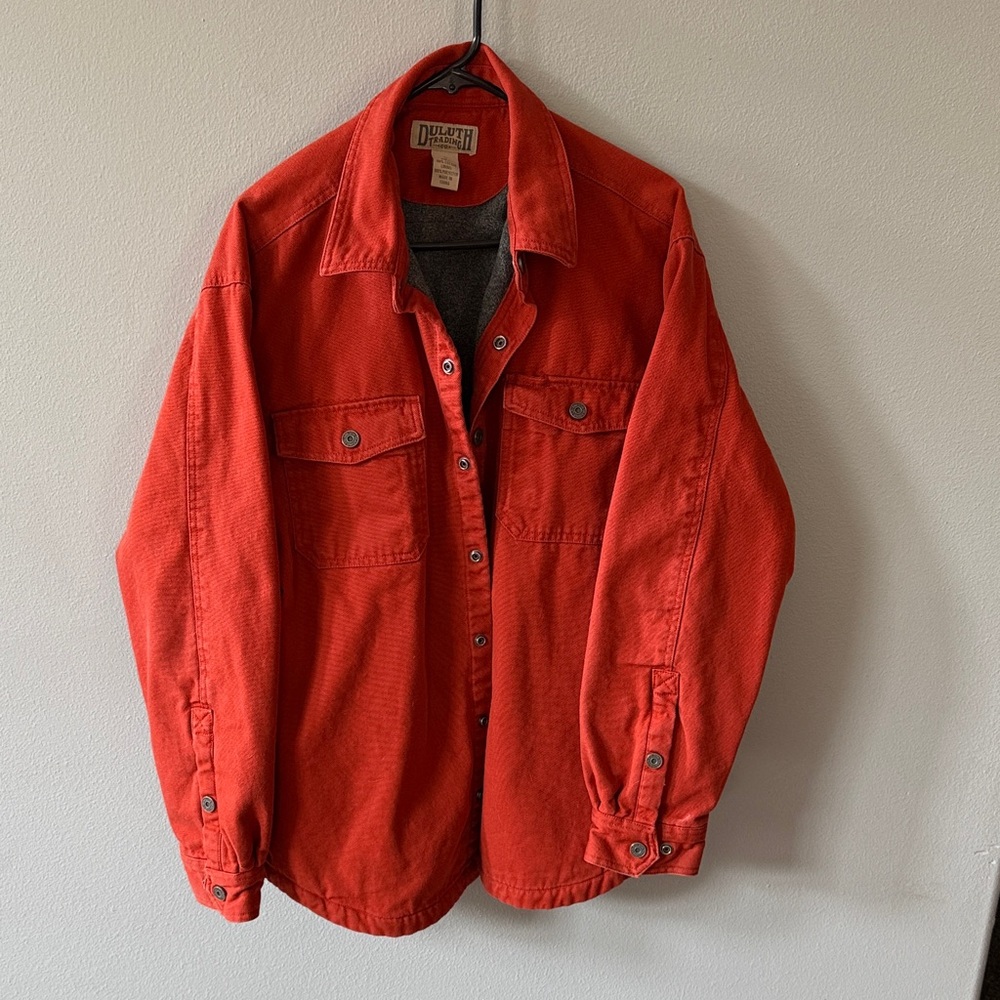 Duluth Trading Co Rust Orange Shirt Jacket
